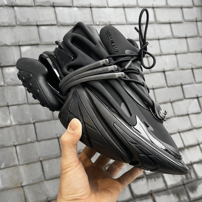 Men's Balmain Unicorn Paris Sneakers All Black