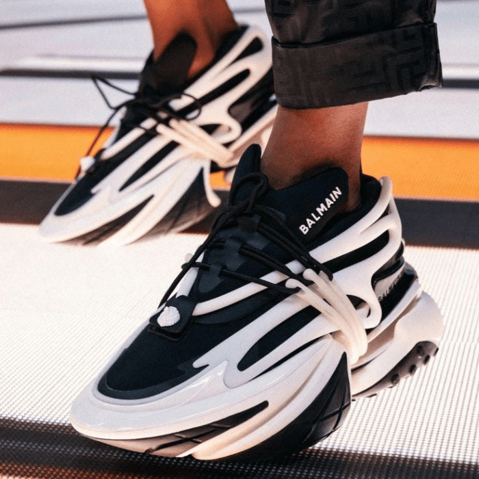 Men's Balmain Unicorn Paris Sneakers White Black
